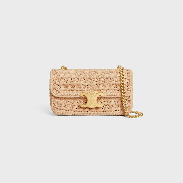 C*lin* Chain Shoulder Bag Claude In Raffia Effect Textile*