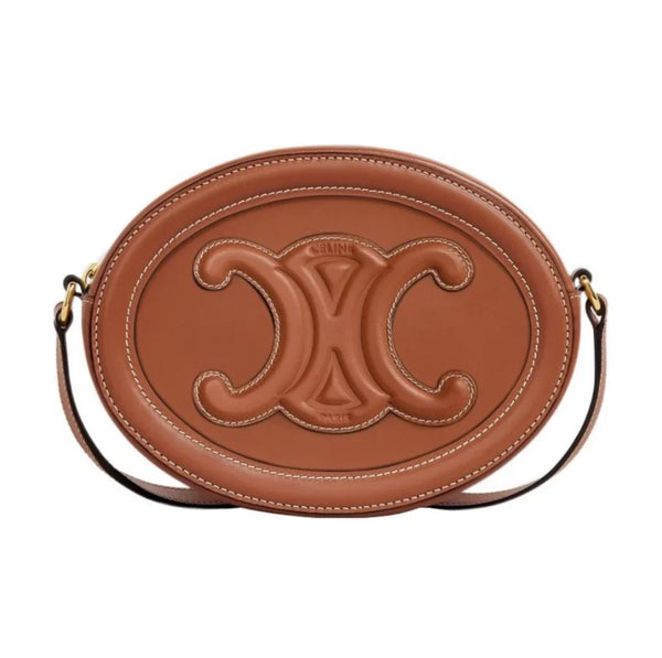 C*lin* Cuir Triomphe Oval Leather Shoulder Bag Crossbody Bag