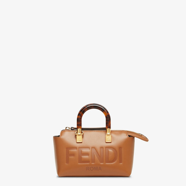 F*ndi By The Way Mini Small Brown Leather Boston Bag