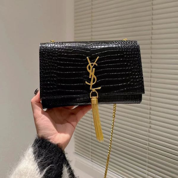 Y*L Kate Tassel Crocodile Leather Shoulder Bag